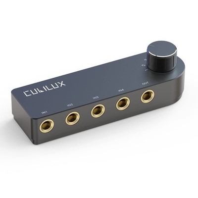 Cubilux Bidirectional 4-Channel 6.35mm Audio Selector, Black, Signal Selector 