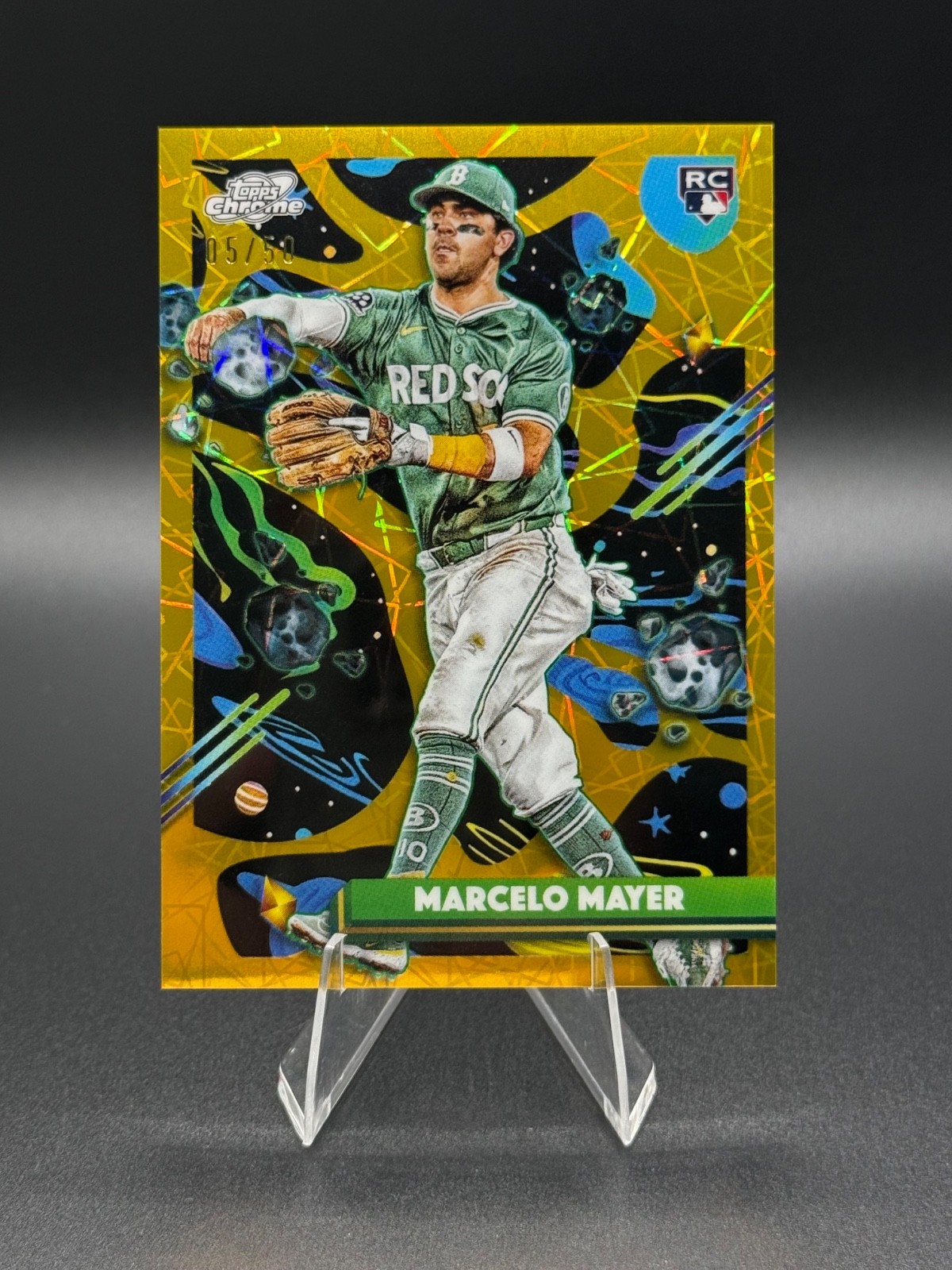 2025 Topps Cosmic Chrome 91 Marcelo Mayer Gold Interstellar Refractor /50
