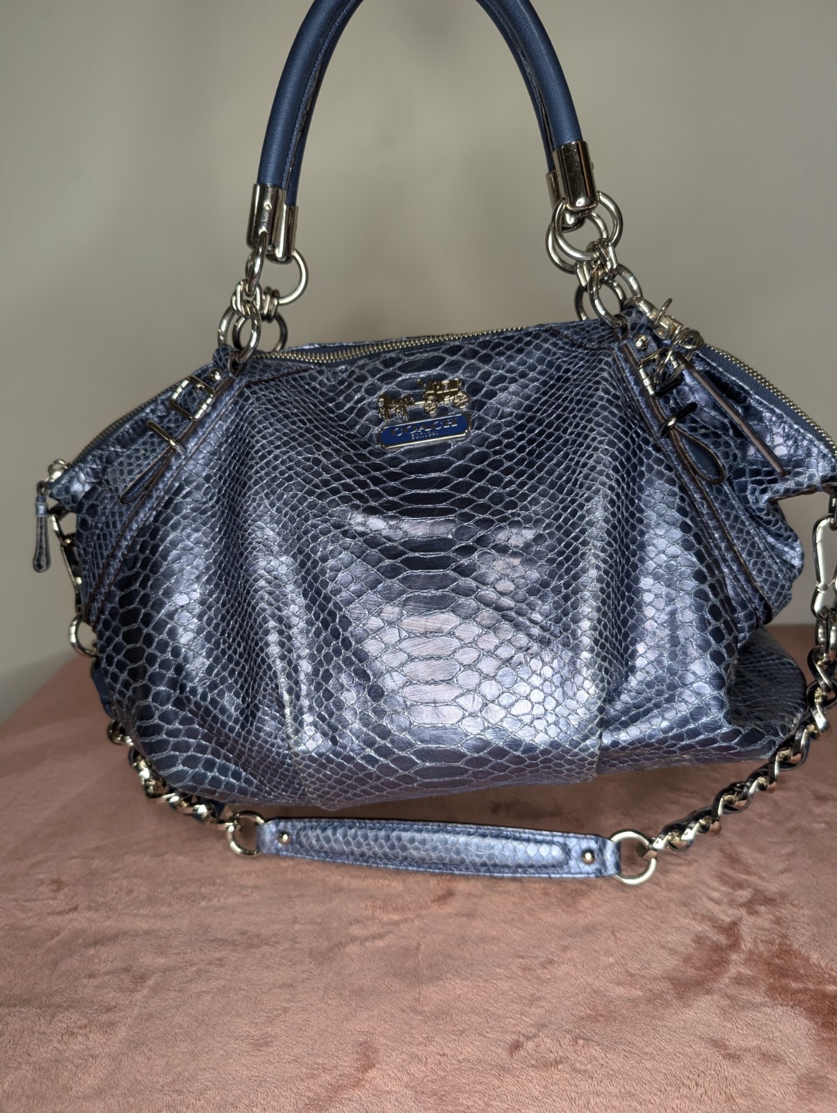 Coach Python MADISON PYTHON PRINTED LEATHER Blue … - image 4