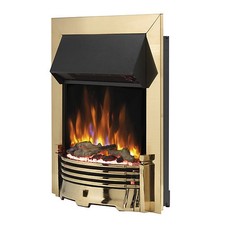Dimplex Optiflame 2kW Brass Inset Electric Fire Heater Remote Flame Effect Style