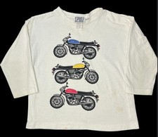 Vintage S.P.UDZ Motorcycle Kids Long Sleeve Slwhite Shirt Size 5 Made In USA