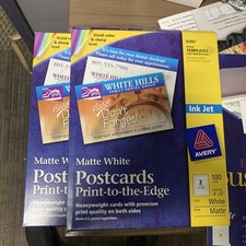Avery 8386 Ink Jet Postcards 90 4" x 6" Matte White Cards, Prints To Edge - Open