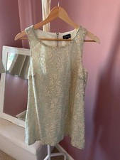 Topshop Mint Green Floral Lace Mini Dress | Size 12 | Spring Occasion Wedding