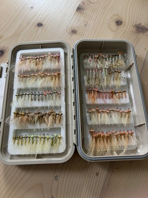 C&F Design Grand Slam Bonefish Fly Fishing Box W/125 Crazy Charlie Crab Flies
