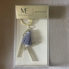 MODERN EXPRESSIONS MONOGRAM “K” KEYCHAIN With POM POM TASSELS