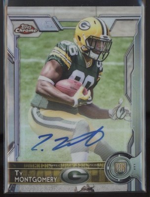 2015 Ty Montgomery Topps Chrome Refractor  Auto  RC 76/150    #119 (21C186)