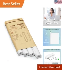 Quick-Dry Thermal Printer Paper - Eco-Friendly 8.5''x11'' - 4 Rolls (100 Shee...