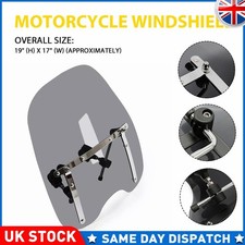 Large Smoke Windshield Screen 7/8" Bar Clamps For Honda Triumph Victory Indian