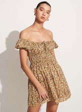 Faithfull the Brand Viola Floral Mini Dress Edelyn Floral Cottagecore Boho Sz 4