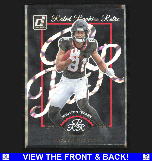 Jayden Higgins 2025 Donruss Rated Rookies Retro Foil RC HOU Texans 8
