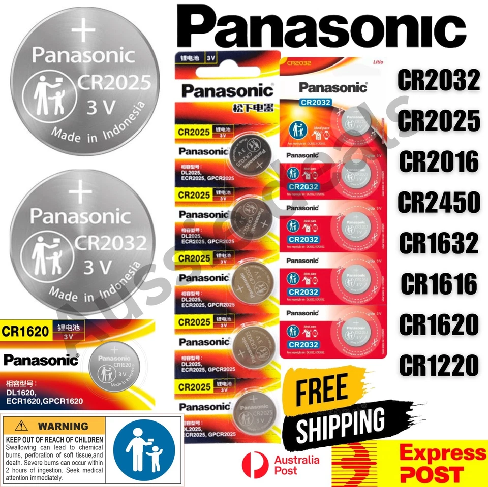 CR2032 CR1616 CR1632 CR2025 CR2430  CR1620 Lithium Battery 3V Panasonic - image 1 of 4