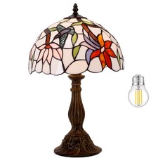 Tiffany Lamp Stained Glass Hummingbird Style Table Lamp 18 Inch