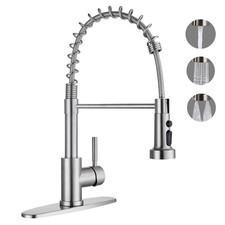 Kitchen Faucets with Pull Down Sprayer, Brushed Nickel Stainless Steel Single...