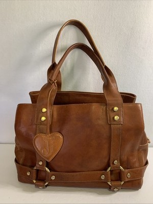 Y2K Juicy Couture Satchel Bag Purse Brown Leather Studded