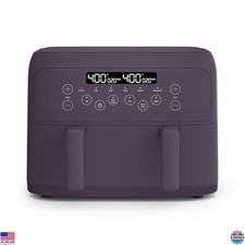 Bella 4 Qt TriZone Air Fryer - Ceramic Nonstick, Dual Basket, Digital, 1200W