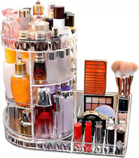 Large Capacity Rotating Acrylic Cosmetic Storage 360 Degree Makeup Organizer