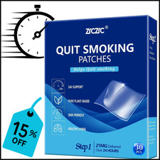 Quit Smoking Nicotine Patches, 30 Patches, 21mg Step 1 Stop Smoking Aids Patches