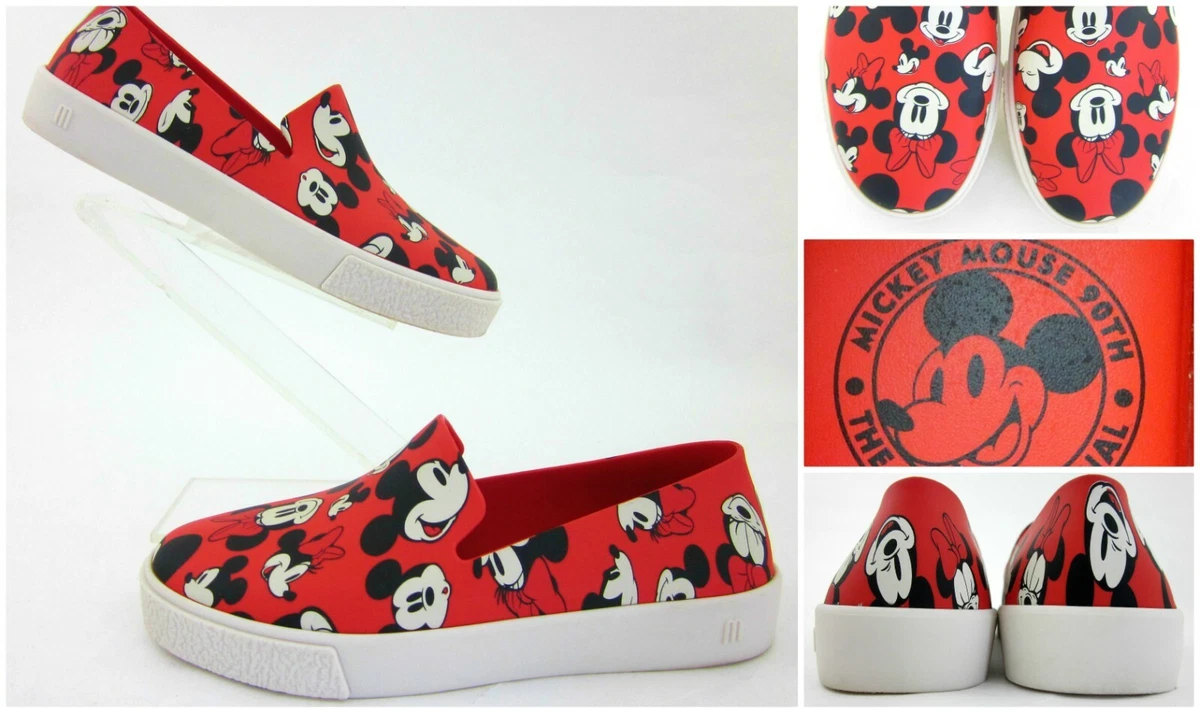 Melissa Ground Disney Mickey Minnie 90th Anniversary Slip On Shoes US 5