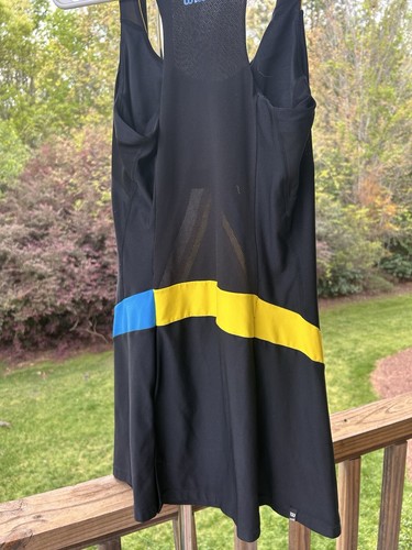 Wilson Tennis Dress Women-XS Black Blue Yellow White Racerback Pickleball EUC - Picture 19 of 20