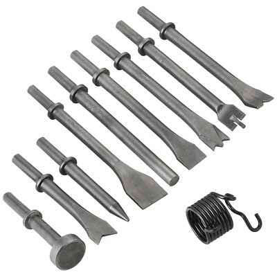 10 Pcs Air Hammer Pneumatic Chisels Tools 9pcs 0.401'' 10mm Shank Heavy Duty ...