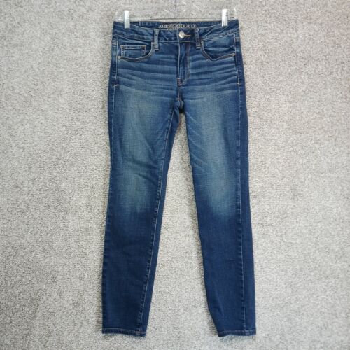 American Eagle Outfitters Jeans Womens 6 Blue Denim Super Stretch Skinny Hippie