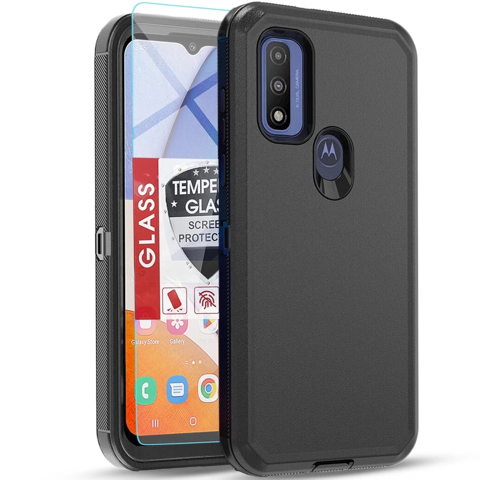 Capa telefone à prova de choque + vidro temperado para Motorola Moto G Power 2022/Pure - Imagem 2 de 4