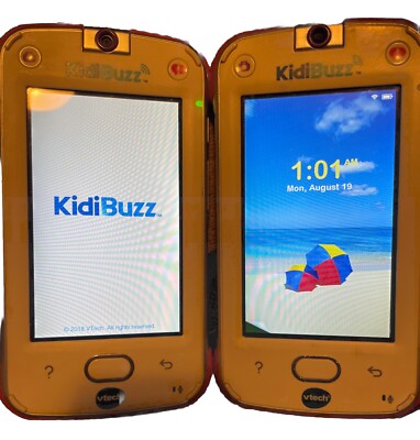 2xVTech KidiBuzz 1695 Pink Purple LCD Display Smart Device Toy