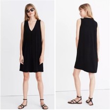 Madewell Heather Button-Front Dress in black