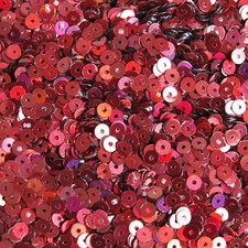 4mm Round Flat Sequins Cranberry Red Lazersheen Rainbow Reflective Made in USA
