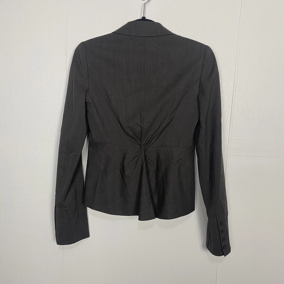 Chaqueta Blazer para Mujer Rebecca Taylor Marrón Mezcla de Lana Espalda Retorcida Talla 2. Foto 4 de 4