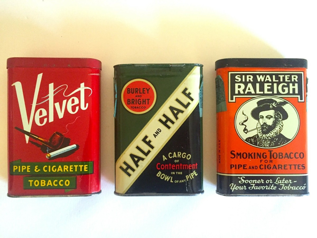 best tobacco tins VTG MID CENTURY LITHOGRAPH PRINT OVAL FLIP TOP TOBACCO TIN METAL BOXES SET  OF 3
