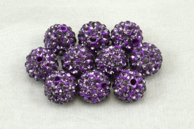 44pc 8mm Gold Pav&eacute; Shamballa Beads, Gold Beads, Dsco Ball Beads