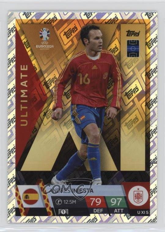 2024 Topps Match Attax UEFA Euro Ultimate XI Andres Iniesta Card #UXI5