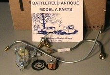 1928-1929 Model A Ford Gas Lines Shutoff Valve Sediment Bowl And Micro Filter
