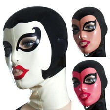 Latex Hood Drama Theatrical Rubber Mask Cosplay Club Wear Costume Handmade BDSM