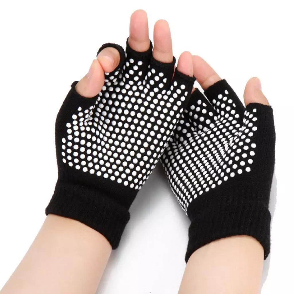 Yoga Pilates Gloves Non-Slip Silicone Dots Fingerless Glove for