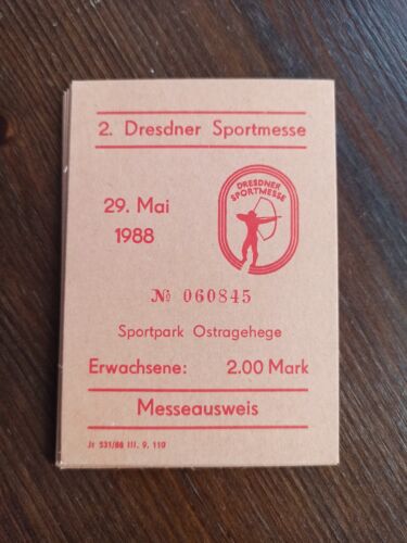 2. Dresdner Sportmesse, Sportpark Ostragehege  MESSEAUSWEIS 29.Mai.1988 (5 Stück - Bild 1 von 1