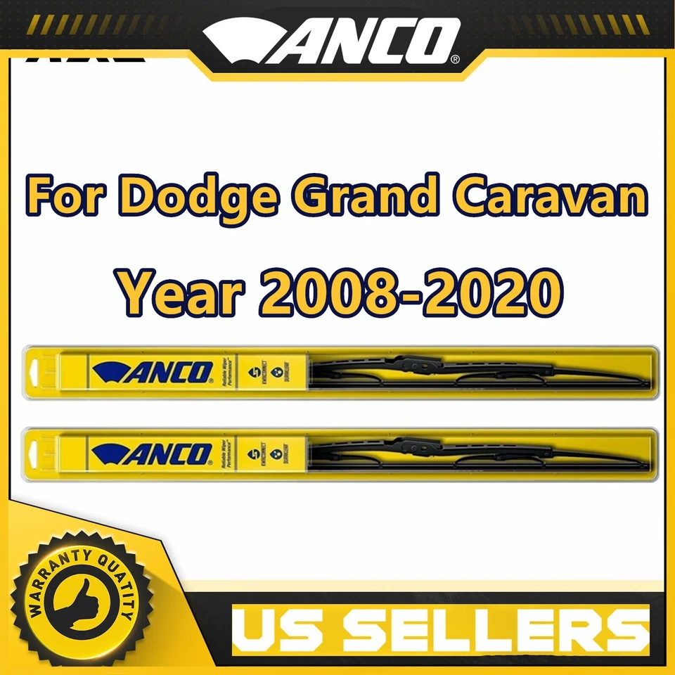 Conjunto de lâminas de limpador de gancho ANCO J para Dodge Grand Caravan (2008-2020) -Par frontal - Imagem 2 de 4