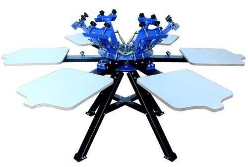 6 Color 6 Station Rotary Screen Printing Machine T-shirt DIY Screen Printer New - Picture 7 of 8