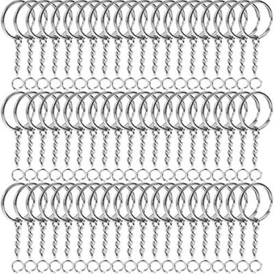  Metal Split Keychain Ring Parts for Arts and Craft- 60 Key Chains 25mm with 