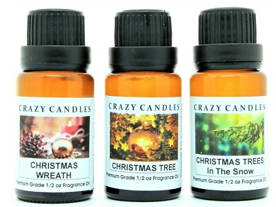 Tree Three Oil 3 Oils Set Christmas Trees in the Snow, Christmas Wreath, Christmas ...