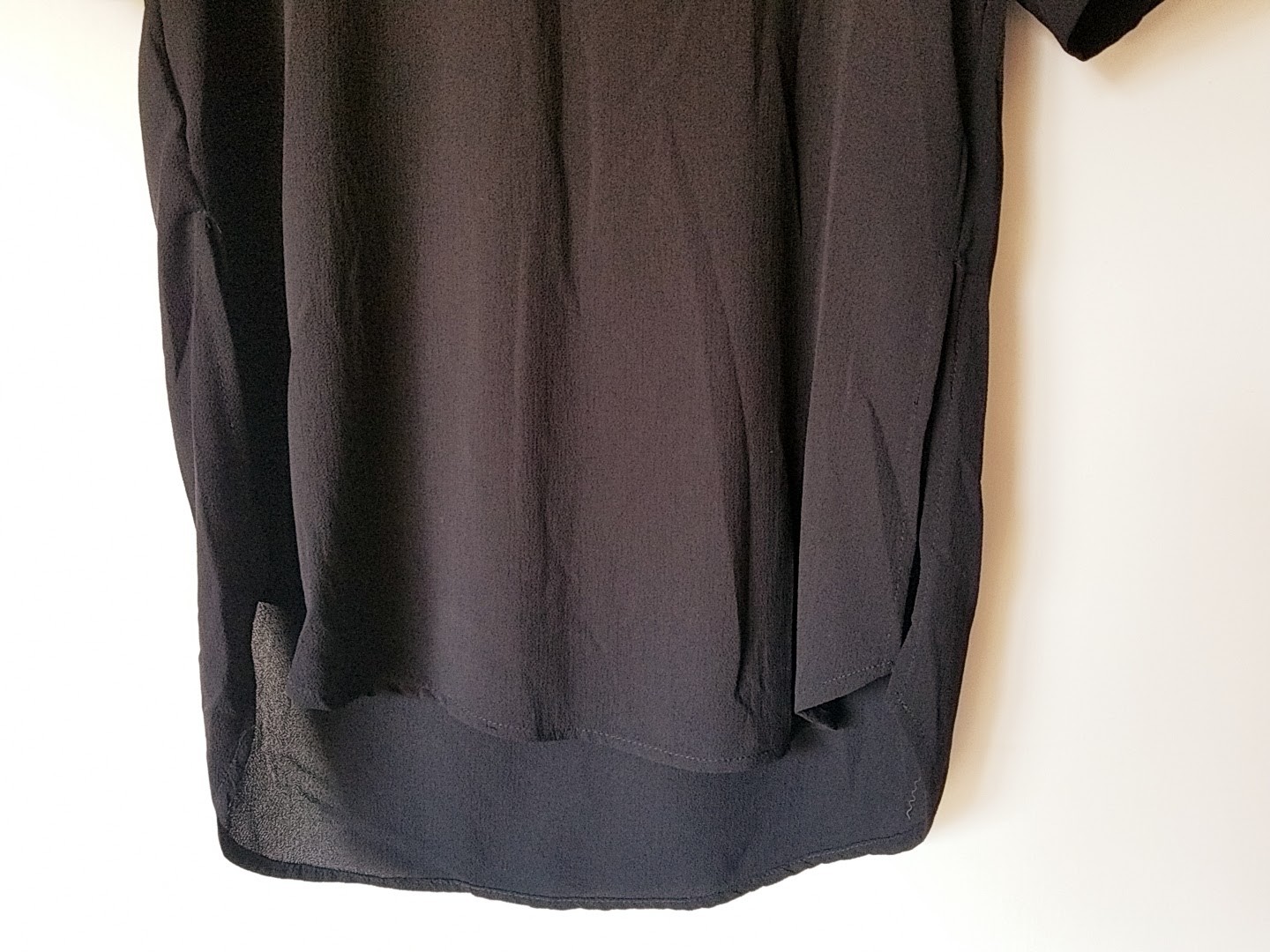 Meraki Basic Solid Sheer Black 3/4th Sleeve V Nec… - image 4