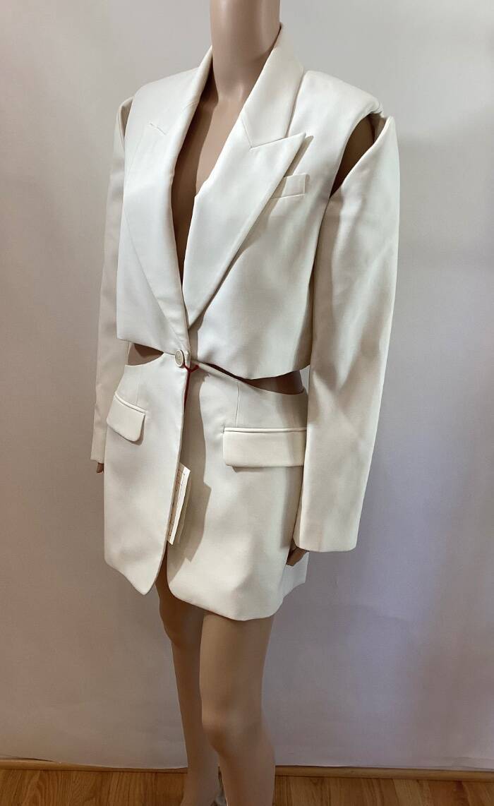 【関税・送料込み】MCQUEEN BLAZERS ALEXANDER MCQUEEN SLASHED DECONSTRUCTED CUTOUT BLAZER sz IT
