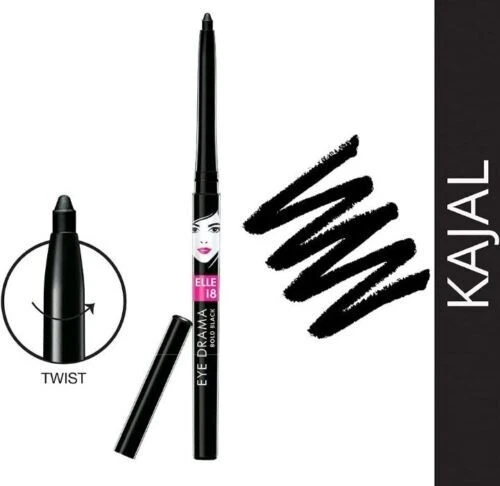 3 X Elle 18 Eye Drama Kajal, Super Black, Smudgeproof & Waterproof, 0.35 gm - image 3 of 4