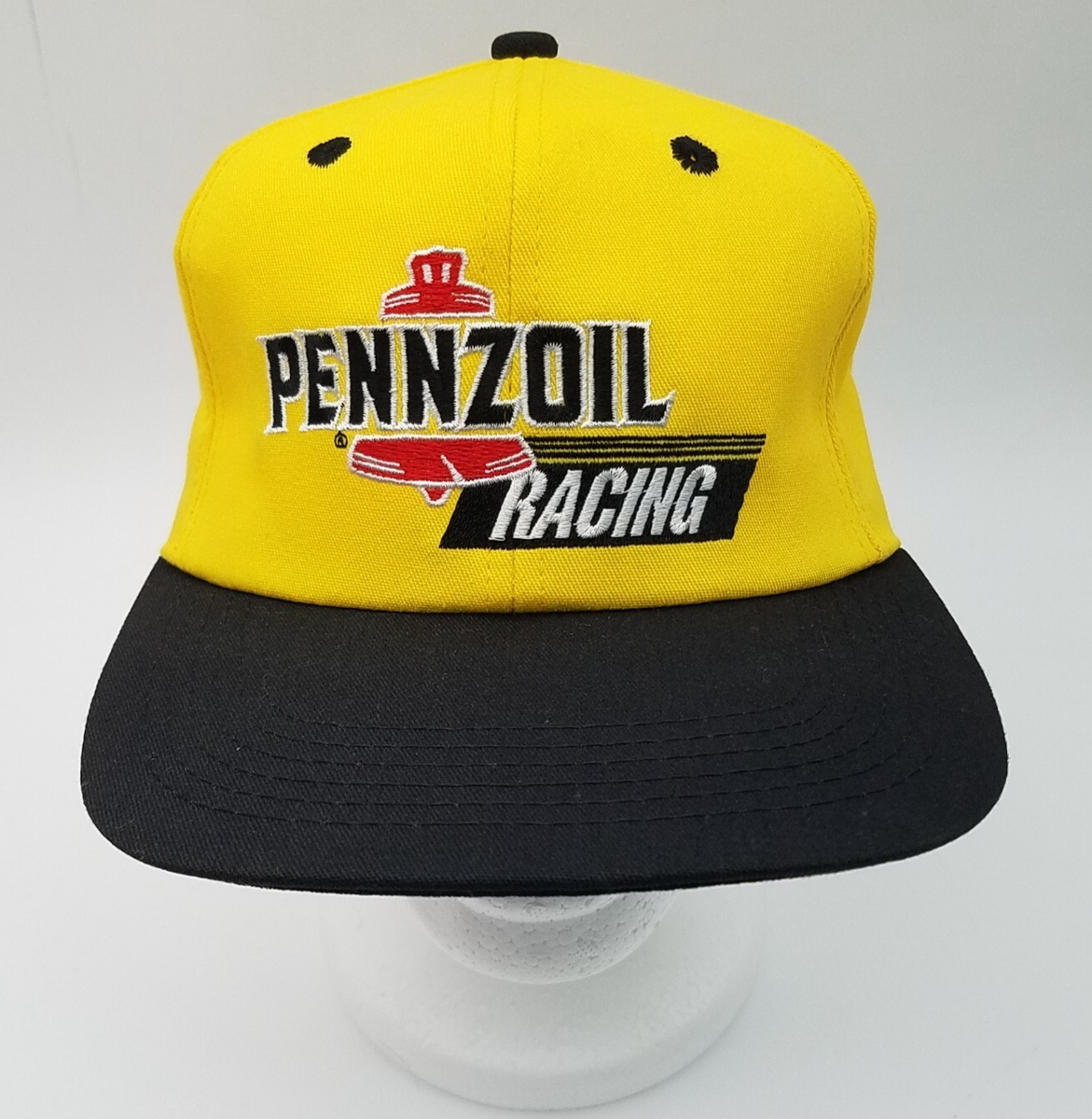 Casquette Vintage Pennzoil Homme Années 90 - Motif Carreaux Et Drapeau Noir - USA
