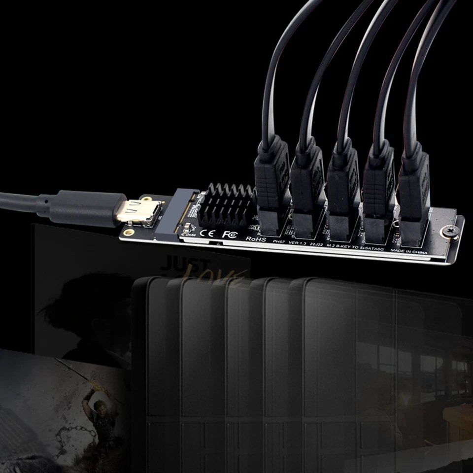 USB C To SATA 3.0 Expansion Card 6Gbps JM575+JMS580 Chip Plug and Play for PC - Image 2 of 4