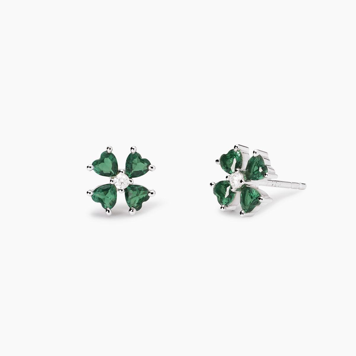 ORECCHINI DA DONNA MABINA CERCAMI A LOBO A FORMA DI QUADRIFOGLIO IN ARGENTO 925