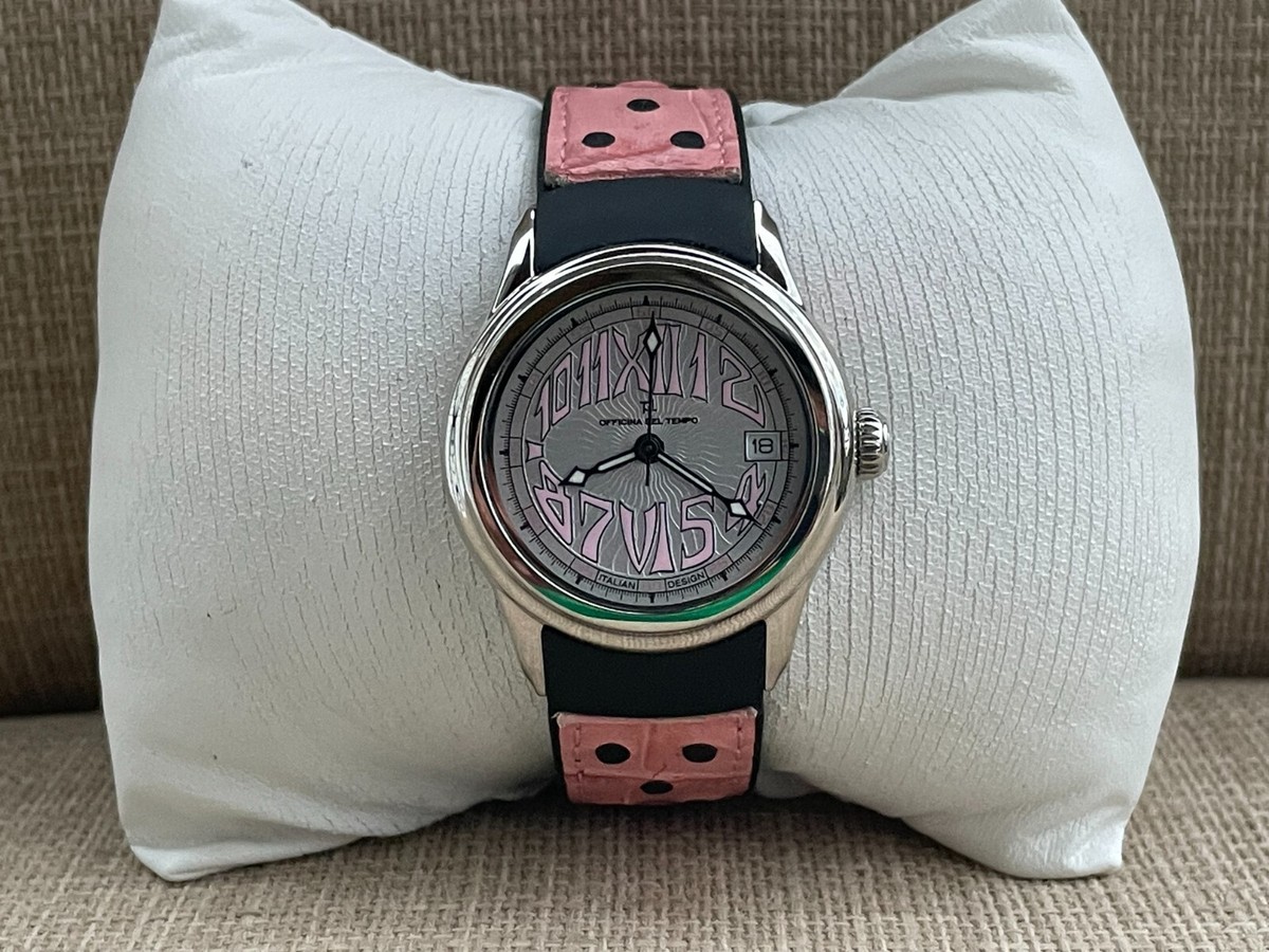 Officina Del Tempo Women Watch Pink Leather Black Rubber  display picture 3