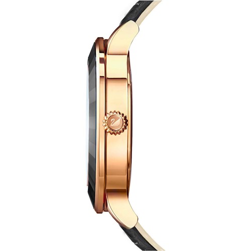 Swarovski Women's Watch Octea Lux Rose Gold Tone Case Black Dial Strap 5414410 - Picture 4 of 7
