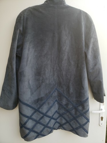 Paco Rabanne Paris Vintage 70s 80s Suede Blue Coat Jacket Size 44 Rare! - Picture 4 of 12